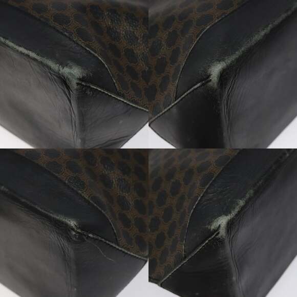 CELINE Macadam Canvas Tote Bag Pvc Leather Black - Picture 10 of 12